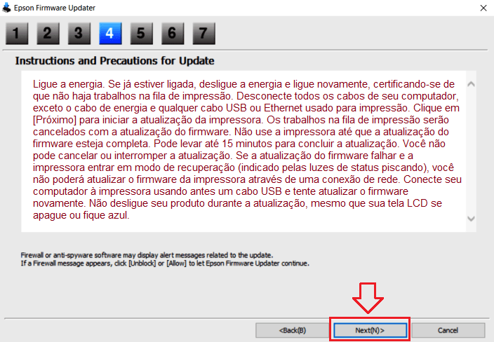 Software de atualização do Firmware