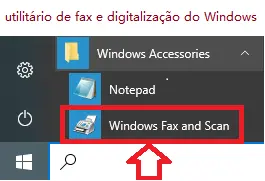 fax e digitalização do Windows