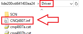 na pasta Driver, localize o arquivo CNQ4807