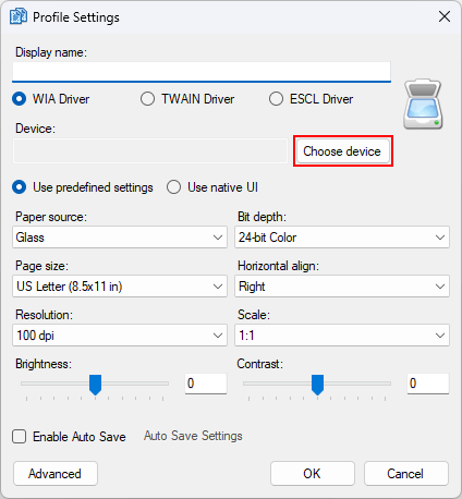 Na primeira execução, o programa oferecerá a criação de um perfil de digitalização