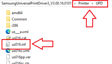 Na pasta UPD, localize o arquivo us016.inf
